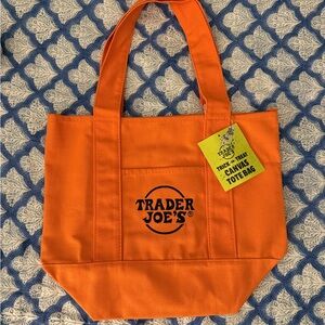 Trader Joe's Orange Canvas Tote Bag